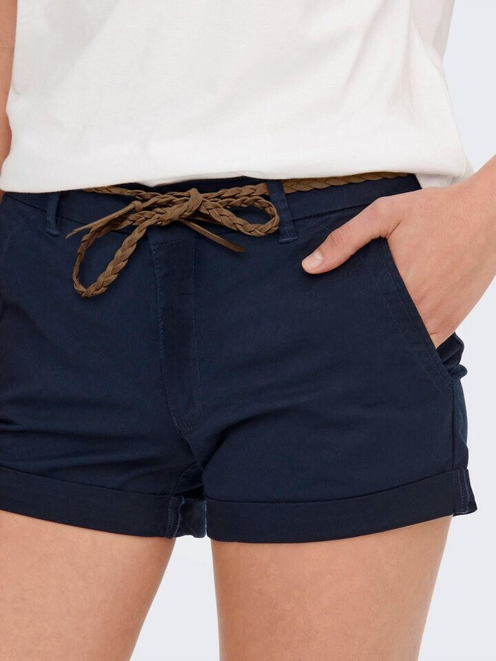 Pantaloncini ONLY Onlturner Wvn Noos – Blu Notte, Vita Elastica, Pieghe – Donna, Taglia 36