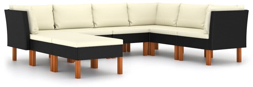 vidaXL Garten-Lounge-Set (8-tlg) black