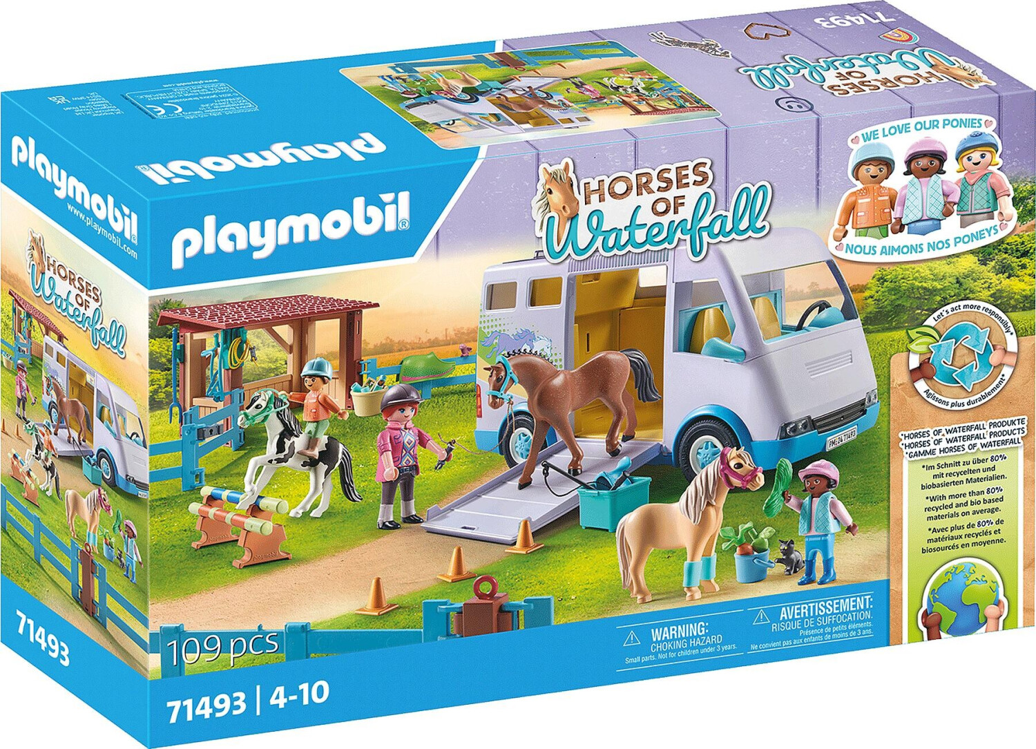Playmobil Van pour cheval et poneys avec enclos (71493)