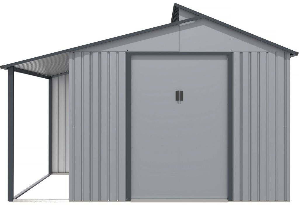 Habitat et Jardin Abri de jardin métal avec pergola Madras 9,12 m²