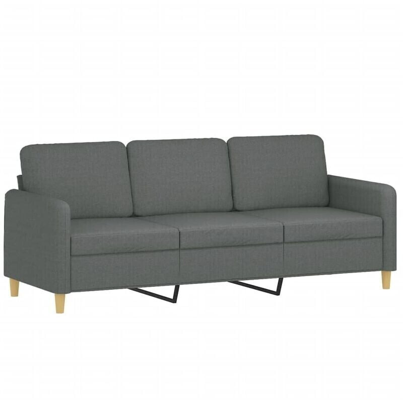 vidaXL 3 Seater Sofa 198 x 77 x 80 fabric dark grey