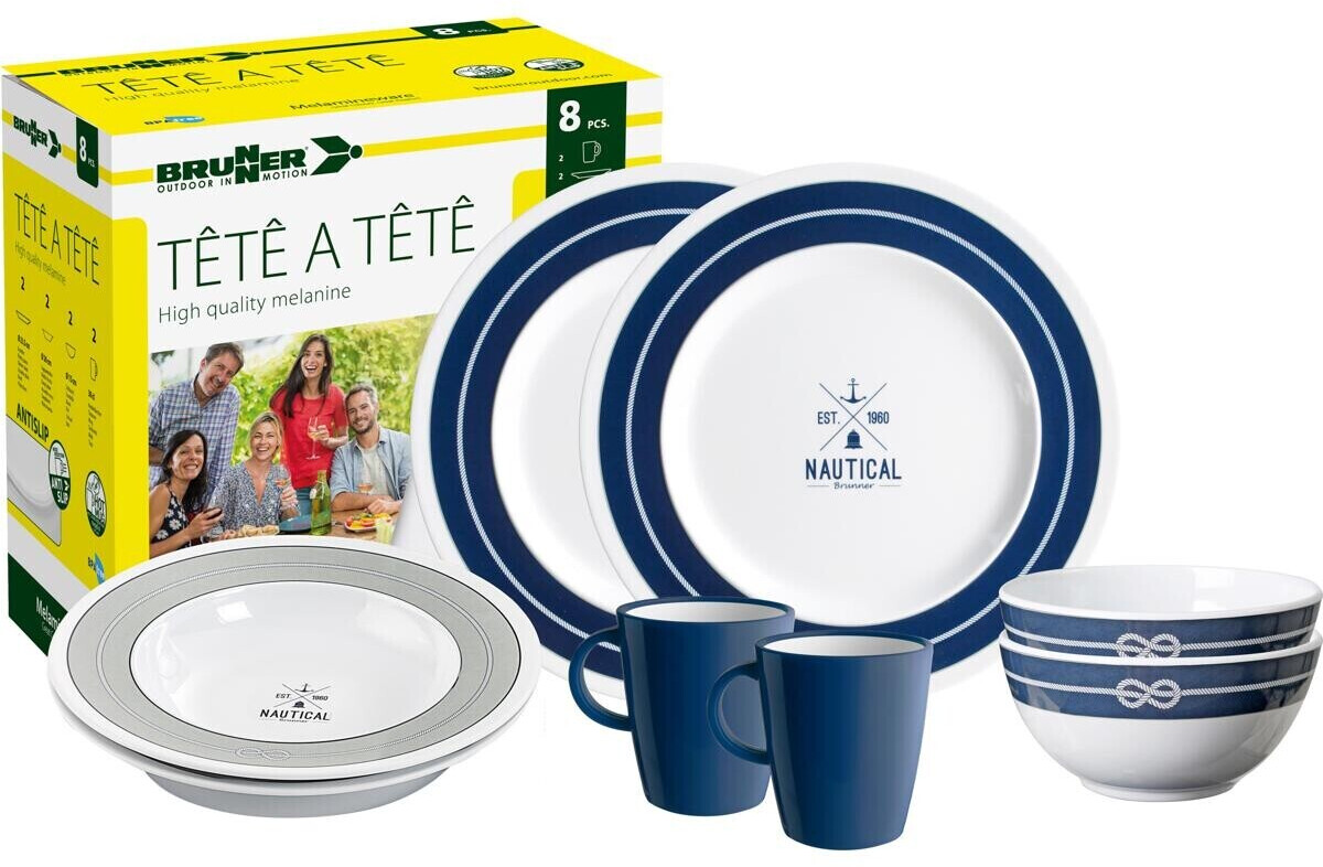 Brunner Outdoor Nautical Tête-Ete-Tête dishes, 8-part