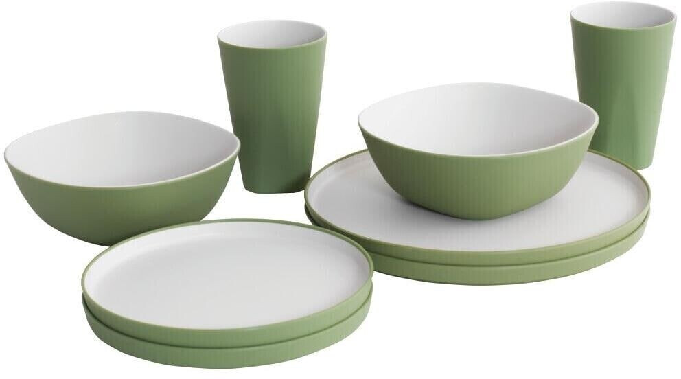 Outwell Gala dishes for 2 people, green/gray