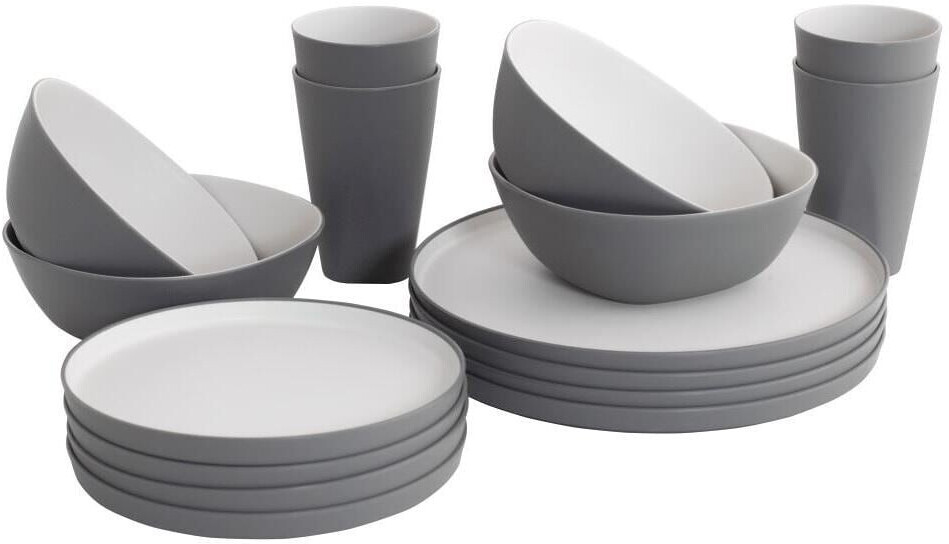 Outwell Gala dishes for 4 people, gray/sand paints