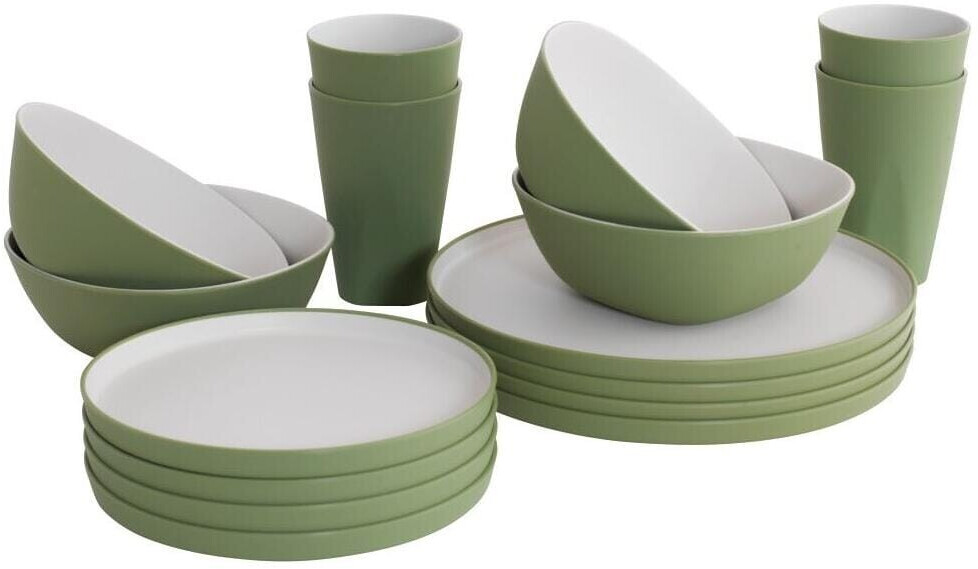 Outwell Gala dishes for 4 people, green/gray
