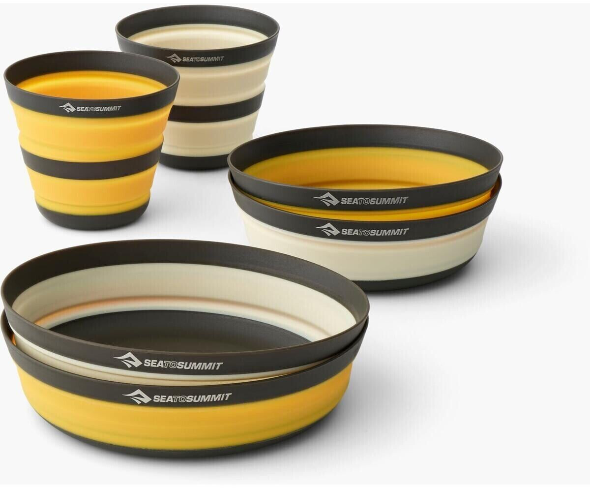 Scrubba Frontier dishes, foldable, 6-part, yellow