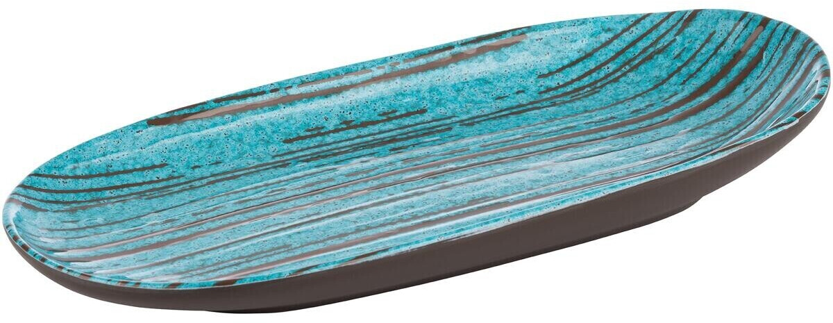 APS Cancun plate, blue/brown, 28x13.5cm