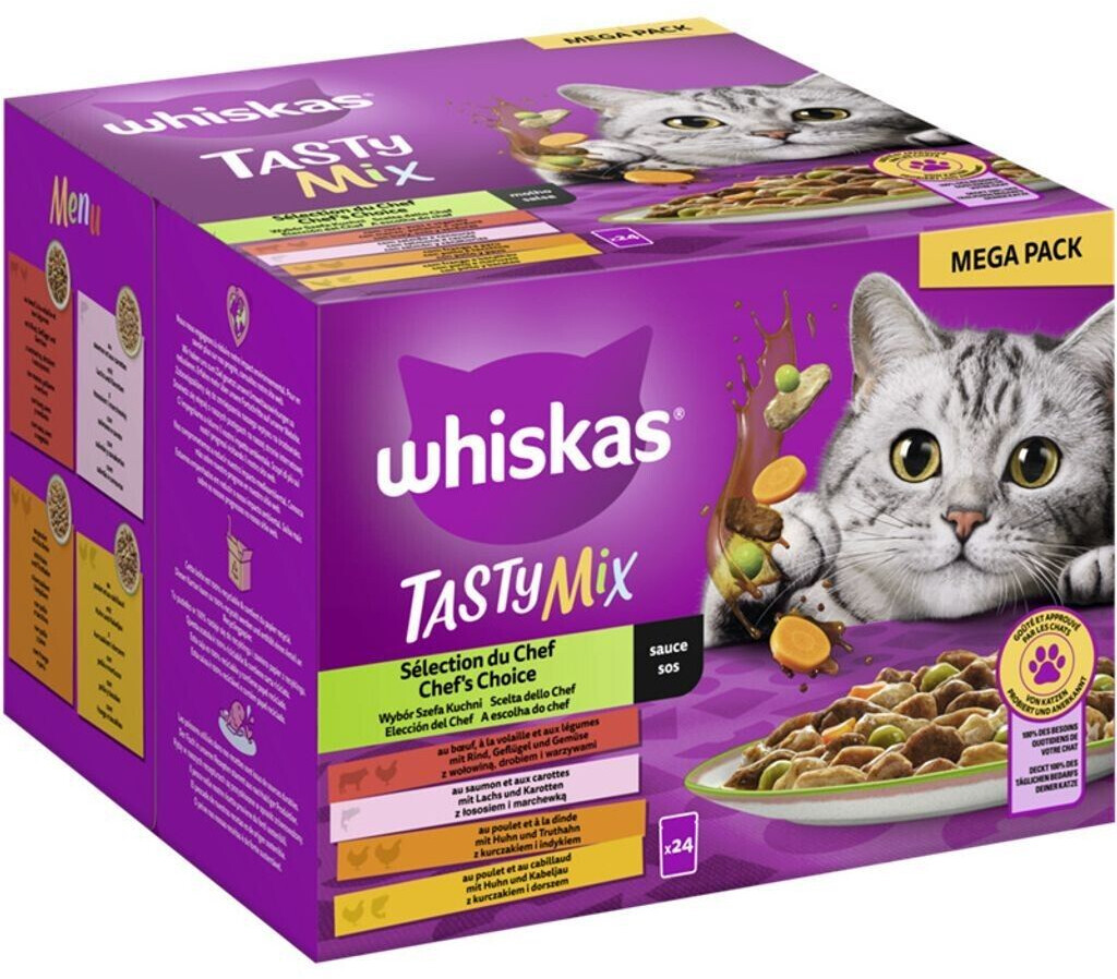 Whiskas TASTY MIX Mega Pack Wet Cat Food Chef's Choice in sauce 24x85g