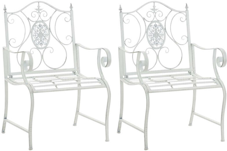 CLP Set of 2 Garden Chairs Punjab antique white