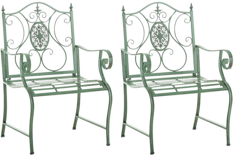 CLP Set of 2 Garden Chairs Punjab antique green