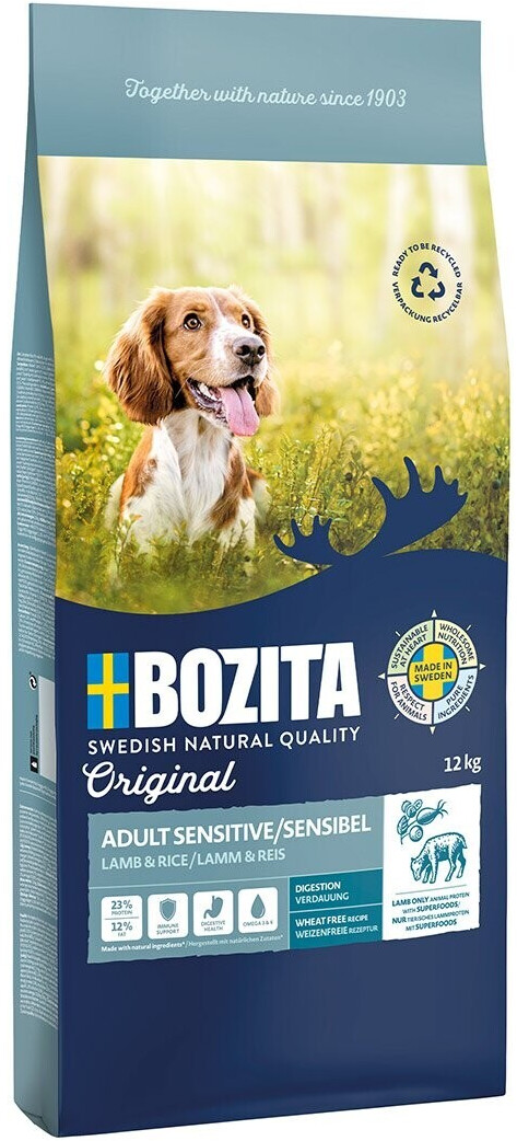 Bozita Original Adult Sensitive dry dog food Lamb & rice 12kg