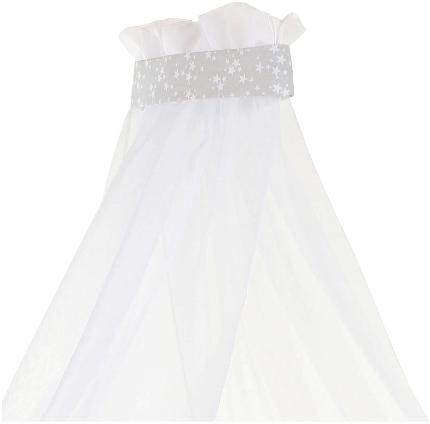 Babybay Sky piqué with ribbon for all models pearl gray stars white (160314)