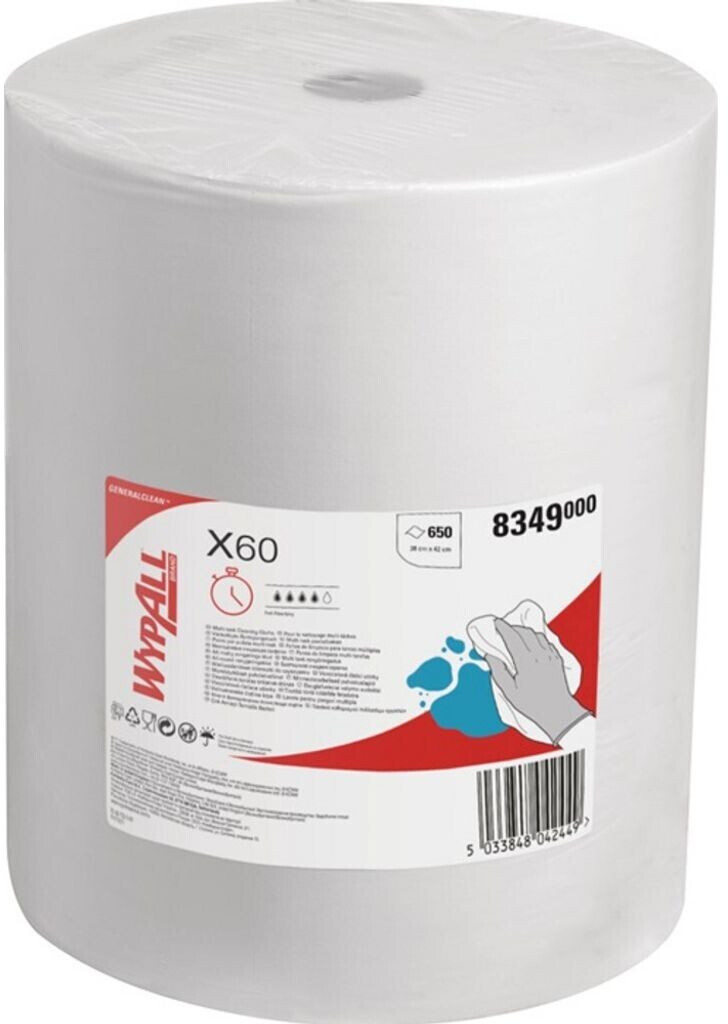 Kimberly-Clark Wiping cloth Wypall X60-8349 L380xW420approx.mm white 1-la