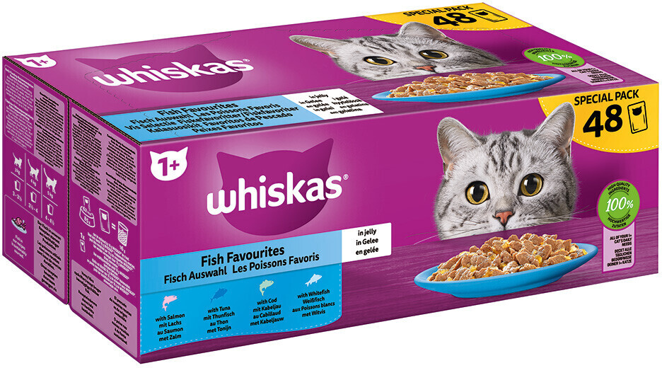 Whiskas Fish Favourites in jelly 1+ 48x85g