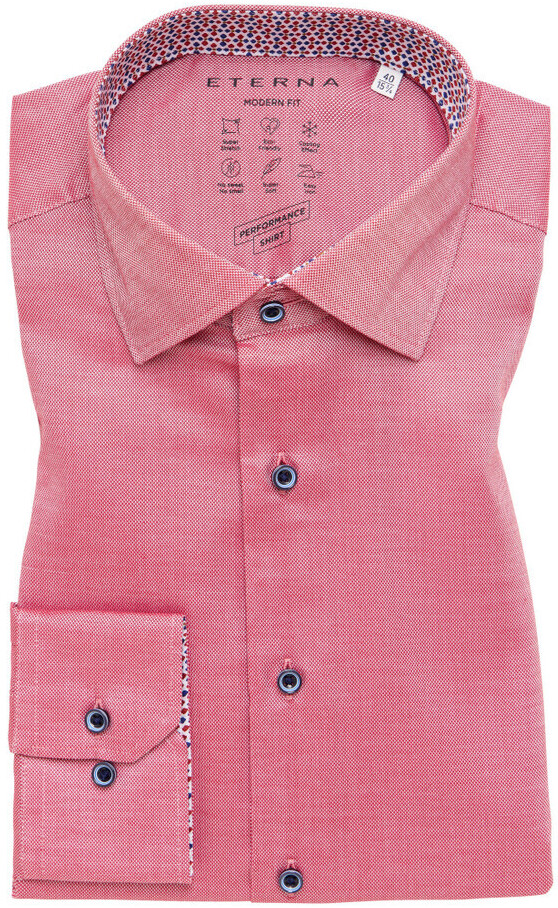Eterna Camicia Performance Stretch Slim Fit, Maniche Lunghe, Nero, Taglia 40 Uomo, In Lyocell, Poliammide Ed Elastan, Facile Da Stirare