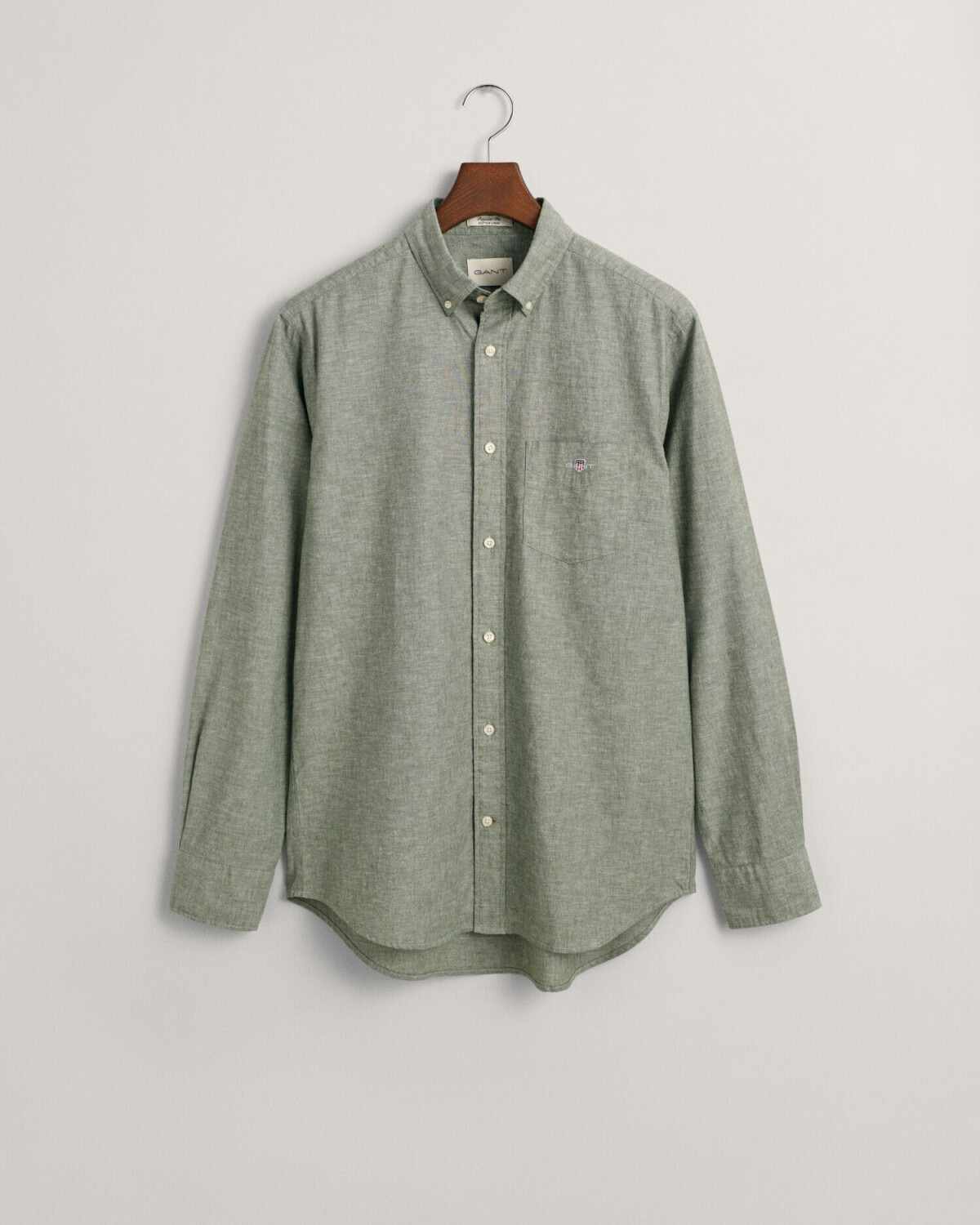 GANT Regular Fit Cotton Linen Shirt (3240100) pine green