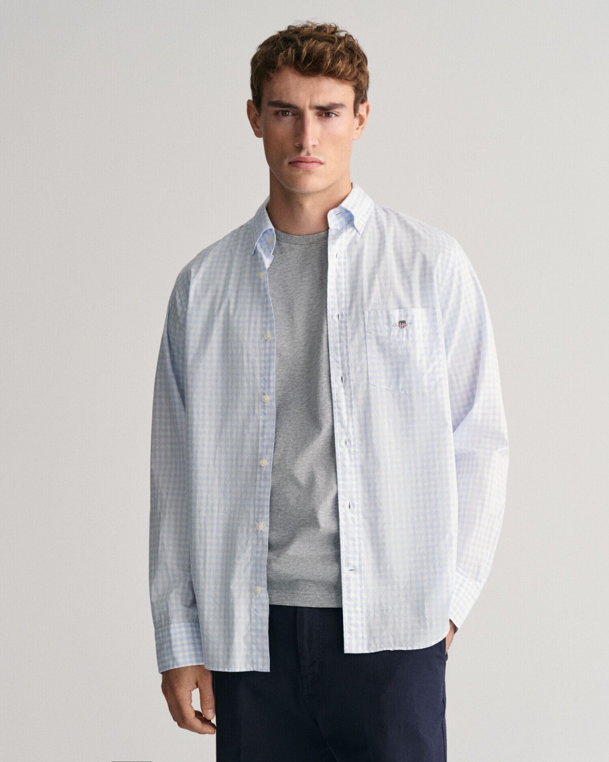 GANT Regular Fit Gingham Poplin Shirt (3000120) light blue