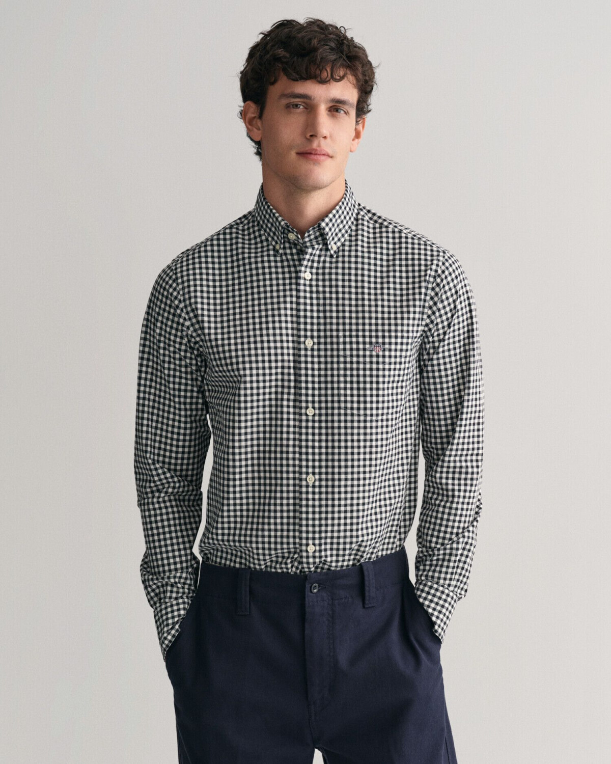 GANT Regular Fit Gingham Poplin Shirt (3000120) black