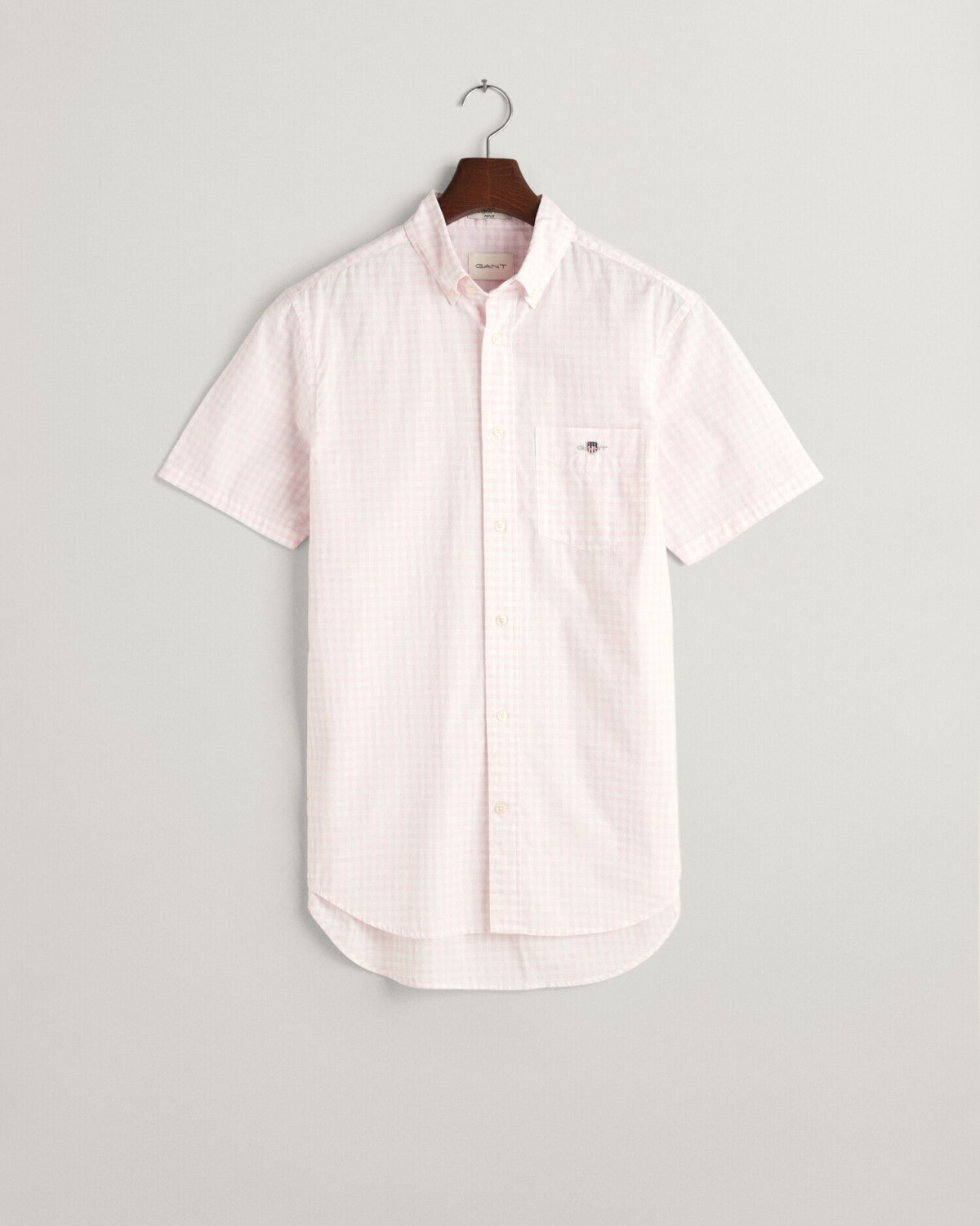 GANT Regular Fit Gingham Poplin Short Sleeve Shirt (3000121) light pink
