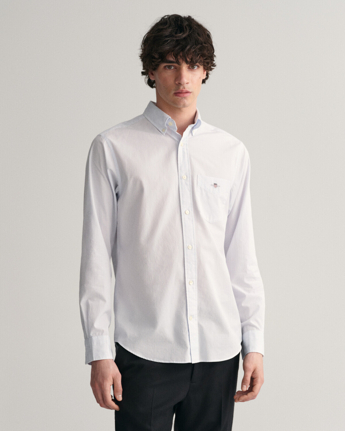 GANT Regular Fit Banker Stripe Poplin Shirt (3000140) light blue