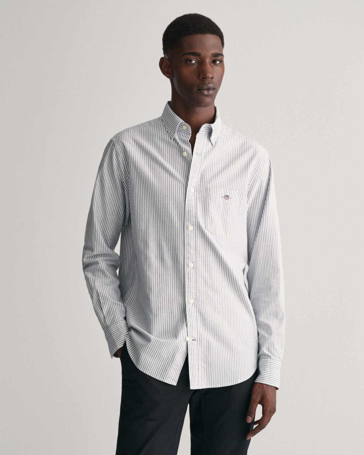 GANT Regular Fit Banker Stripe Oxford Shirt (3000230) persian blue