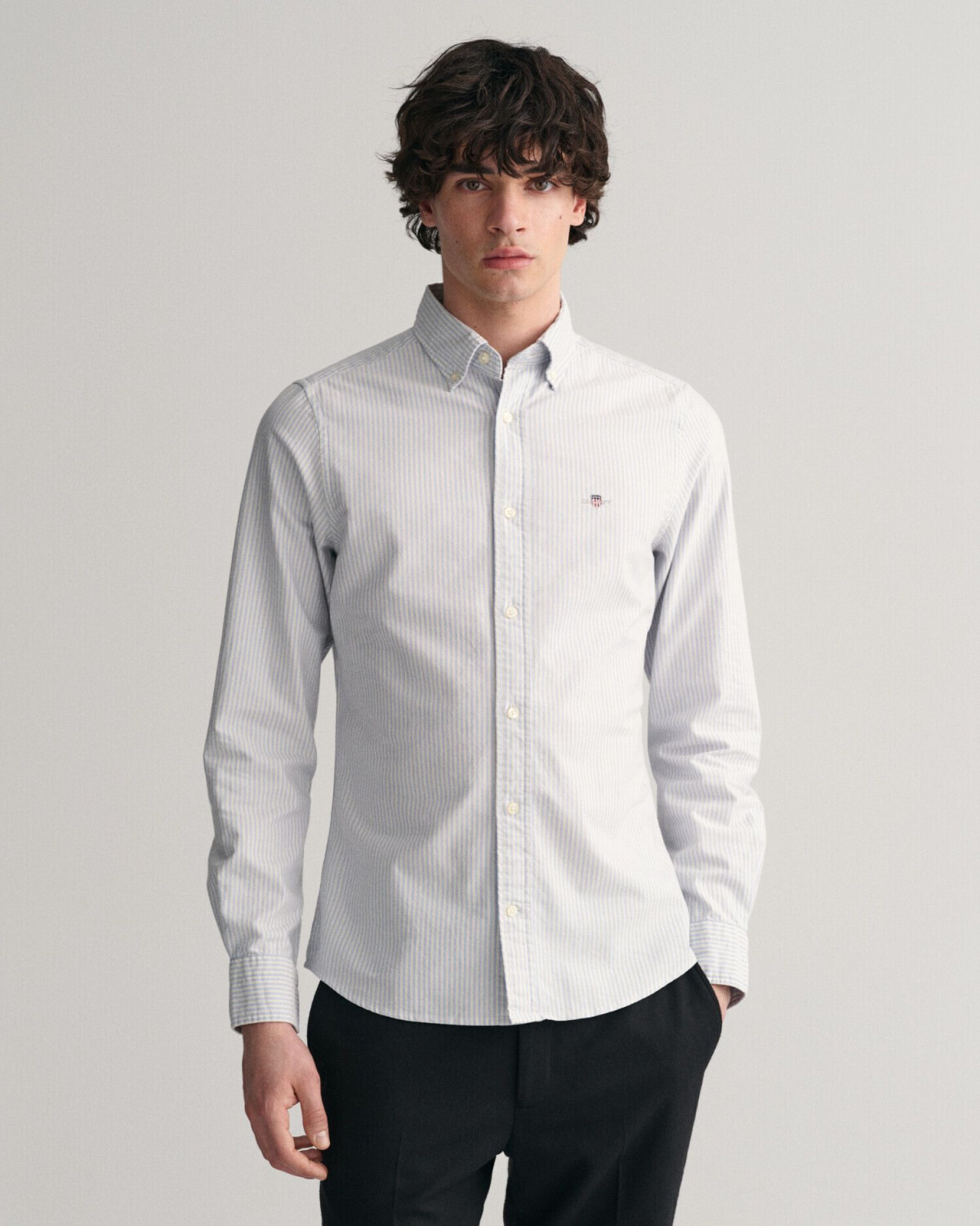 GANT Slim Fit Banker Stripe Oxford Shirt (3000232) light blue