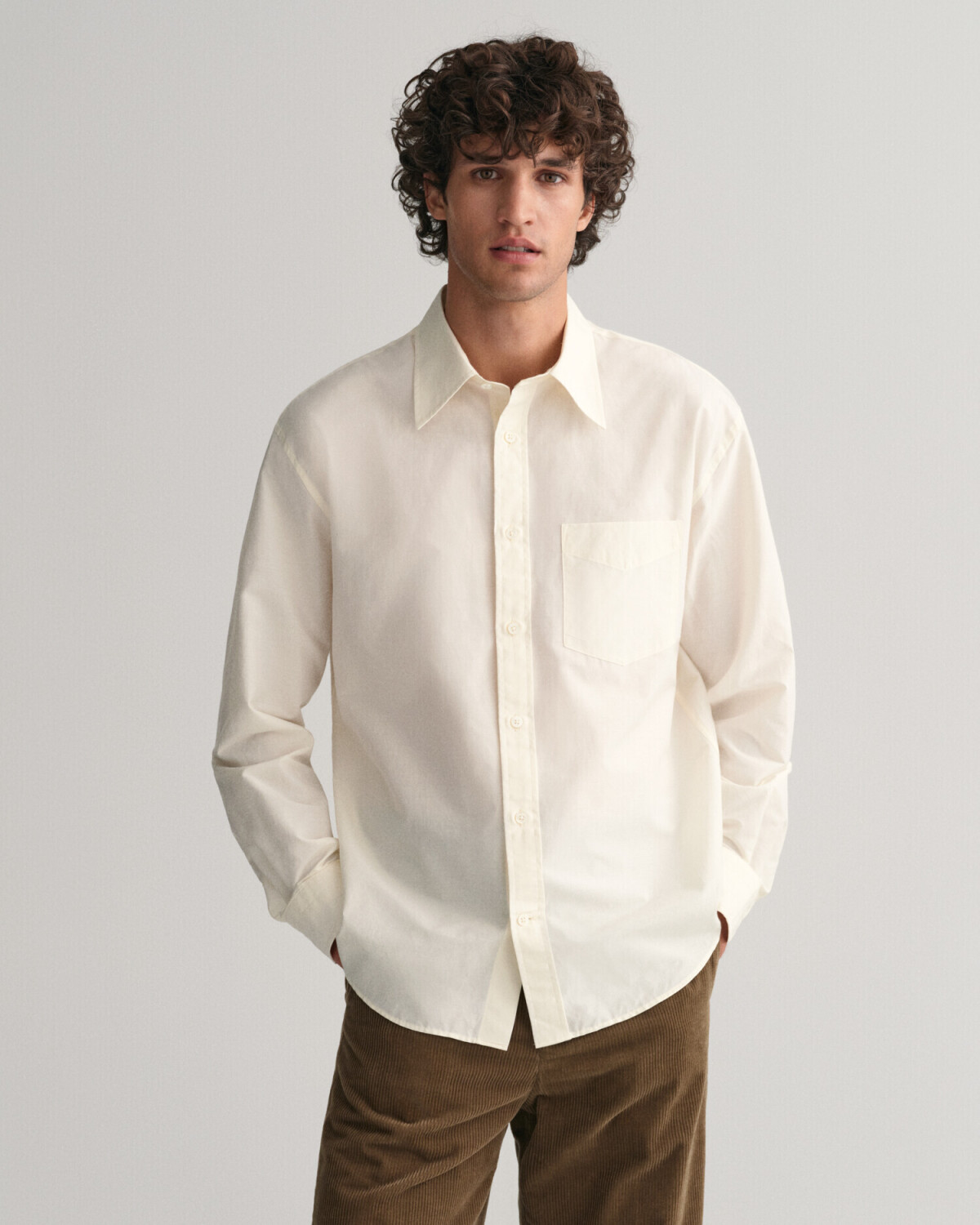GANT Relaxed Fit Cotton Silk Shirt (3230223) cream