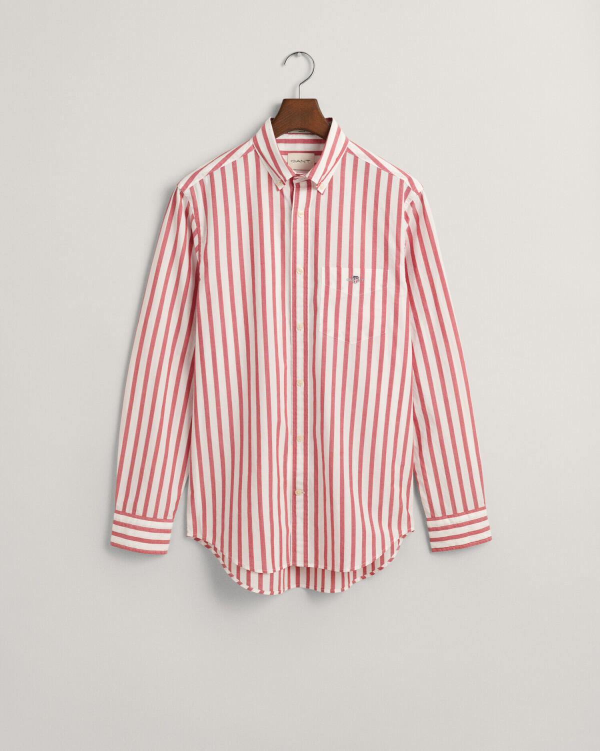 GANT Regular Fit Wide Striped Poplin Shirt (3240039) ruby red