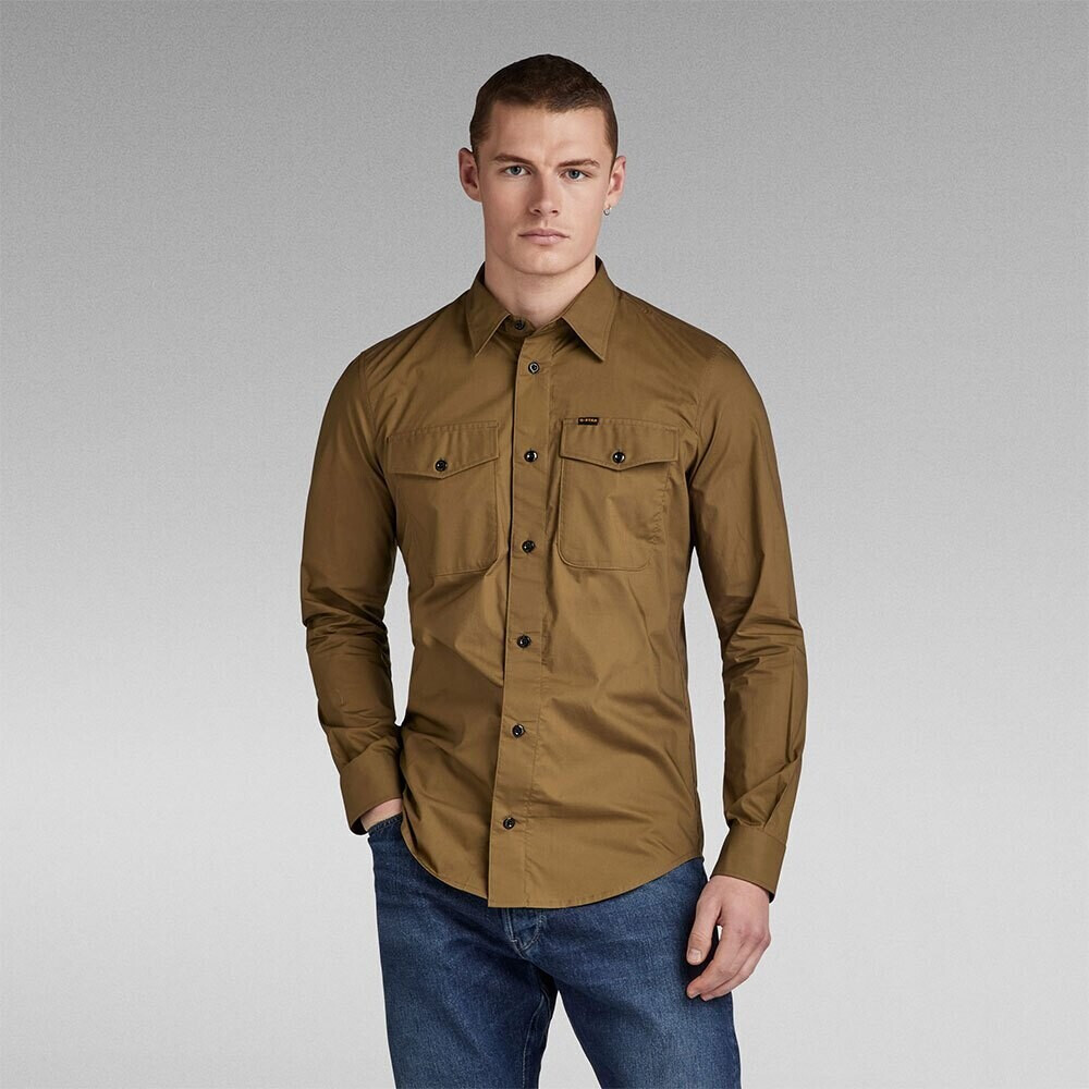 G-Star Marine Slim Fit Long Sleeve Shirt (D20165-4481-C744) brown/green