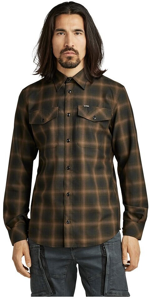 G-Star Marine Slim Long Sleeve Shirt (D20165-D217-D414) brown/green