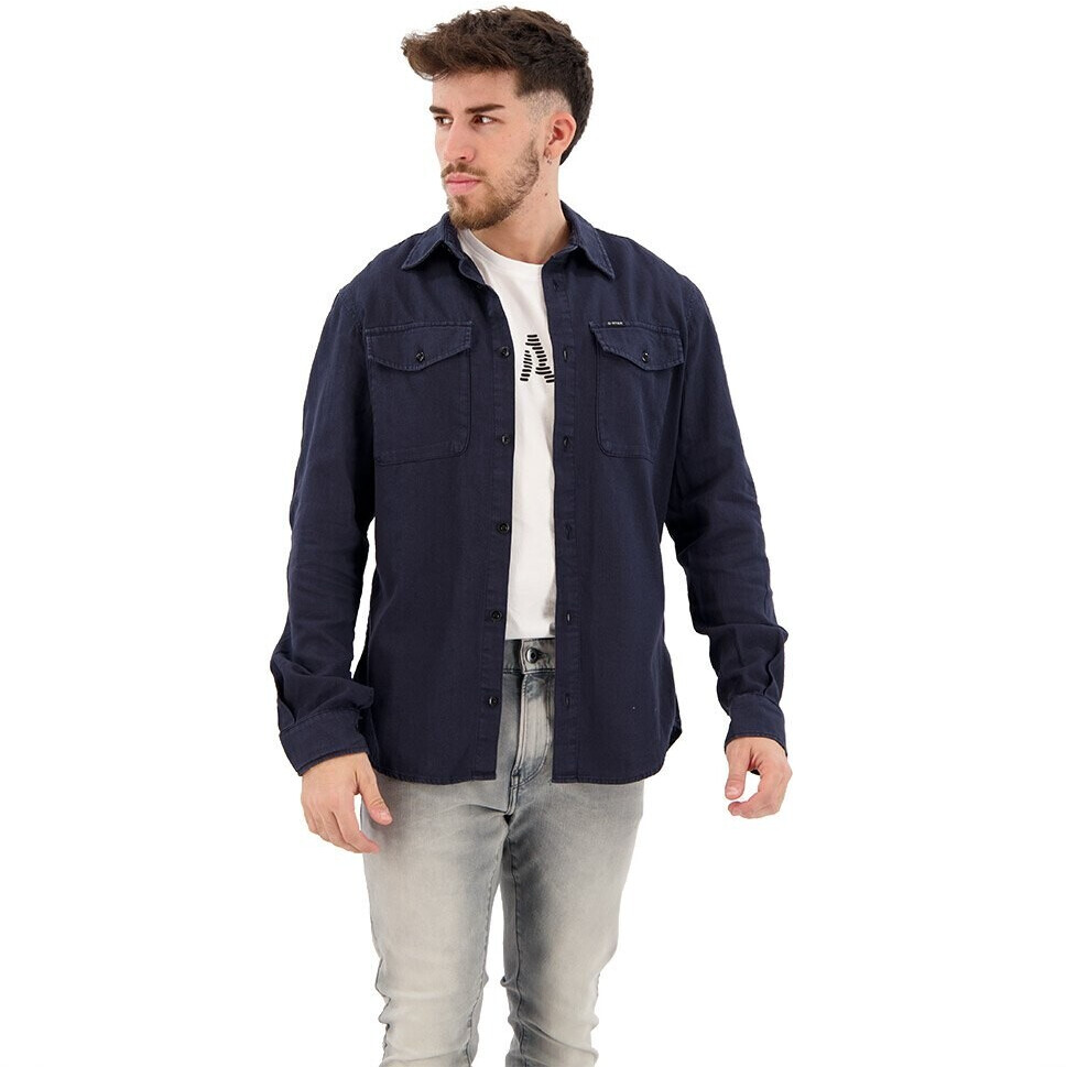 G-Star Marine Slim Long Sleeve Shirt (D20165-7647-D418) blue