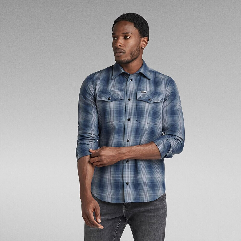 G-Star Marine Slim Fit Long Sleeve Shirt (D20165-D412-G092) blue