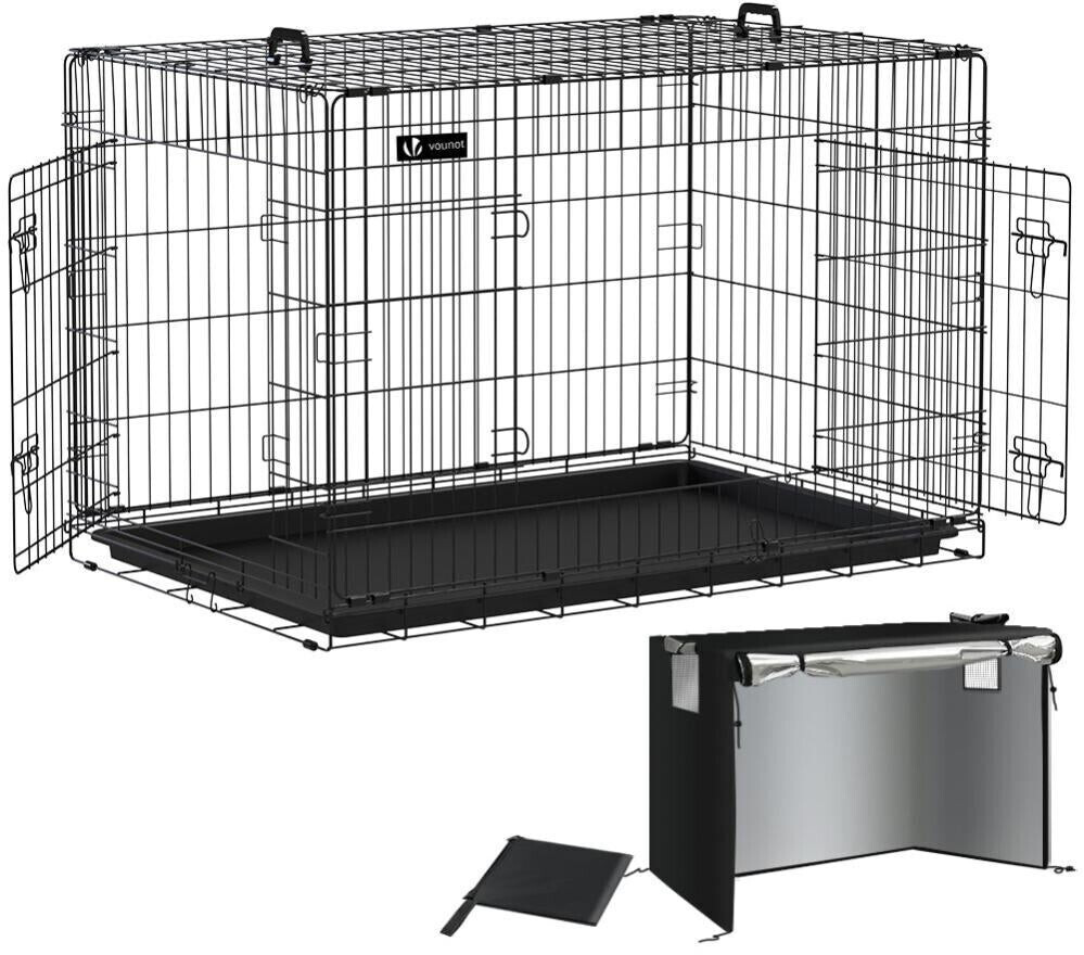 Vounot Cage pour chien pliable 2 portes XXL 122 x 75 x 81 cm