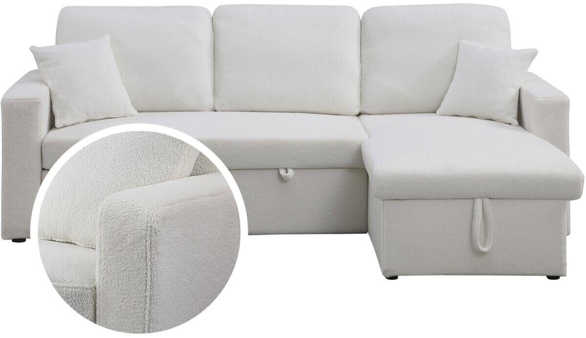 Habitat et Jardin Canapé 3 places d'angle convertible reversible Alain blanc
