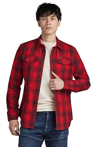 G-Star Marine Slim Fit Long Sleeve Shirt (D20165-D412) dark flame vanderbilt check