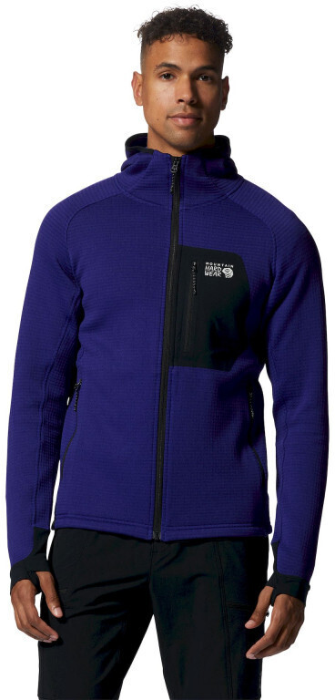 Mountain Hardwear Polartec Power Grid Full Zip Fleece Hoody (1985311) klein blue heather