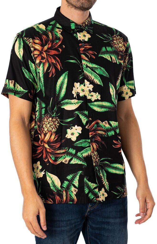 Superdry Vintage Hawaiian short sleeve shirt (M4010620A) black pineapples