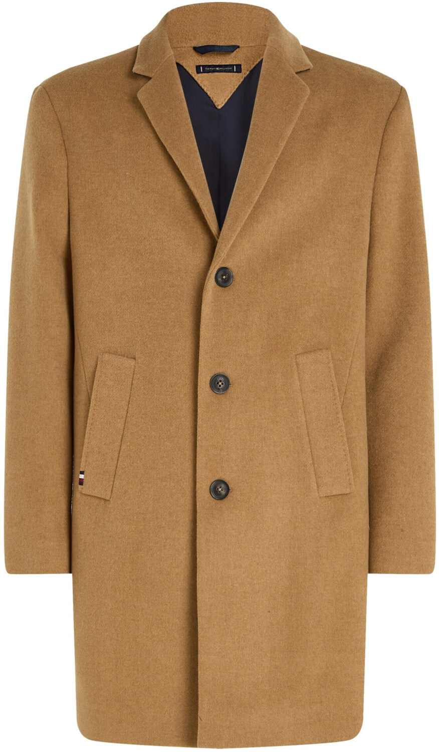 Tommy Hilfiger Single Breasted Longline Coat (MW0MW32963) desert khaki