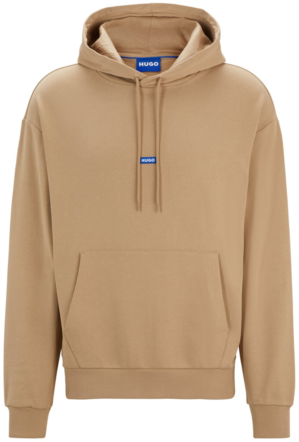 Hugo Boss Cotton terry hoodie with blue logo label (50522374) beige