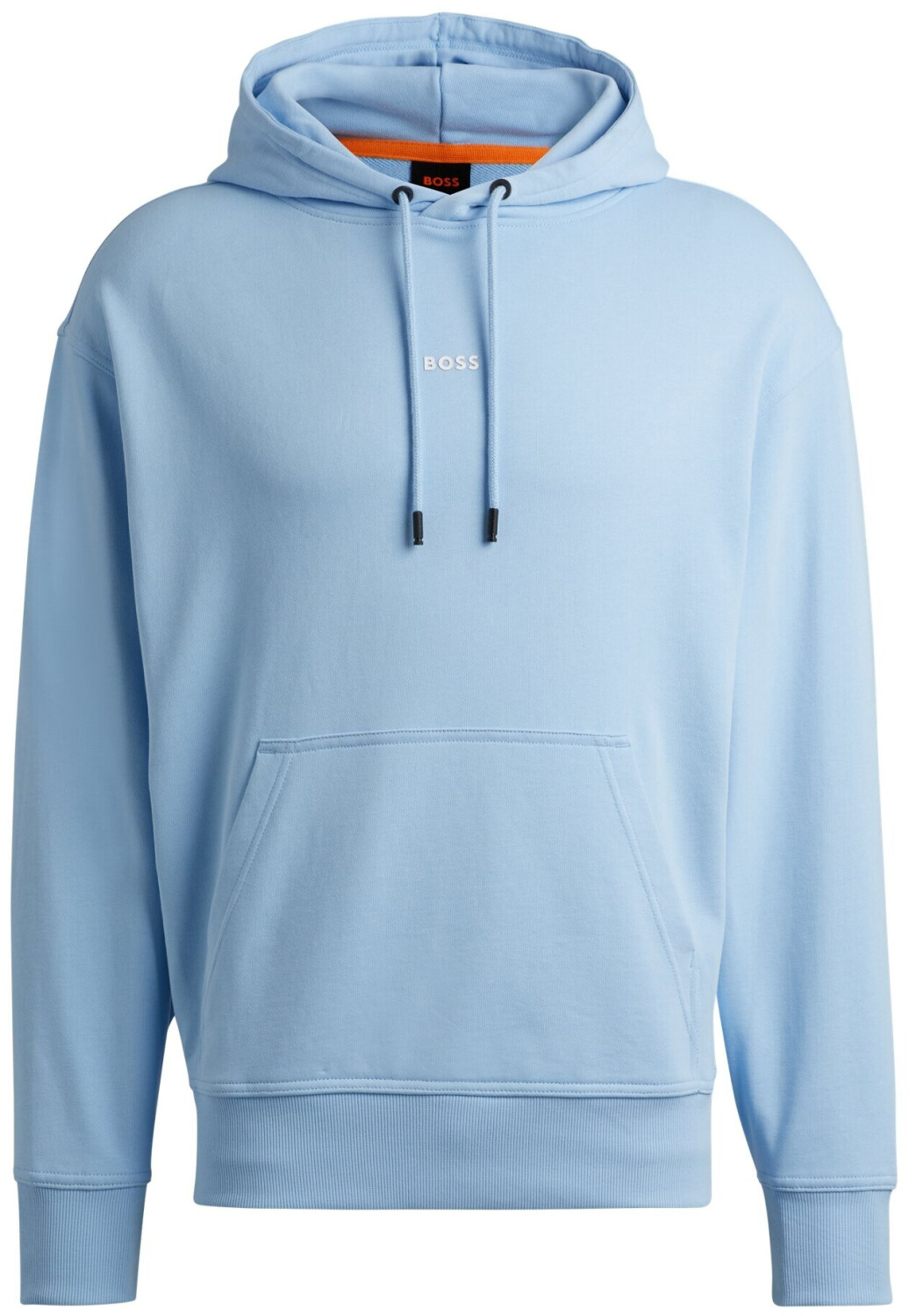 Hugo Boss Cotton terry hoodie with contrasting coloured logo (50514530) blue