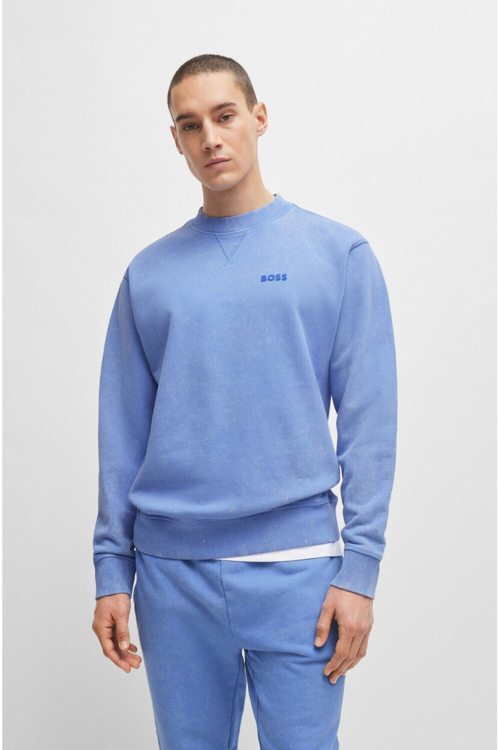 Hugo Boss Relaxed Fit Sweatshirt aus Baumwoll Terry mit Logo Detail 50505268 lila ab 80 03 Preisvergleich bei idealo