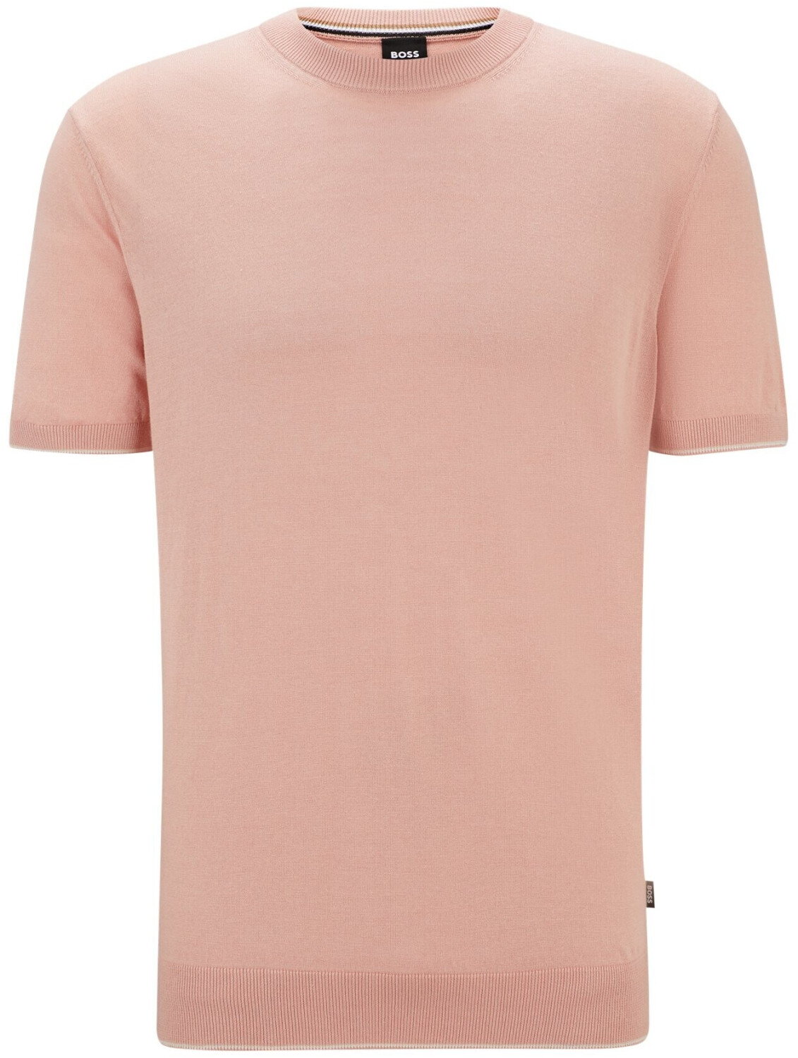 Hugo Boss Regular-fit jumper in linen blend with accentuated edging (50511757) pink