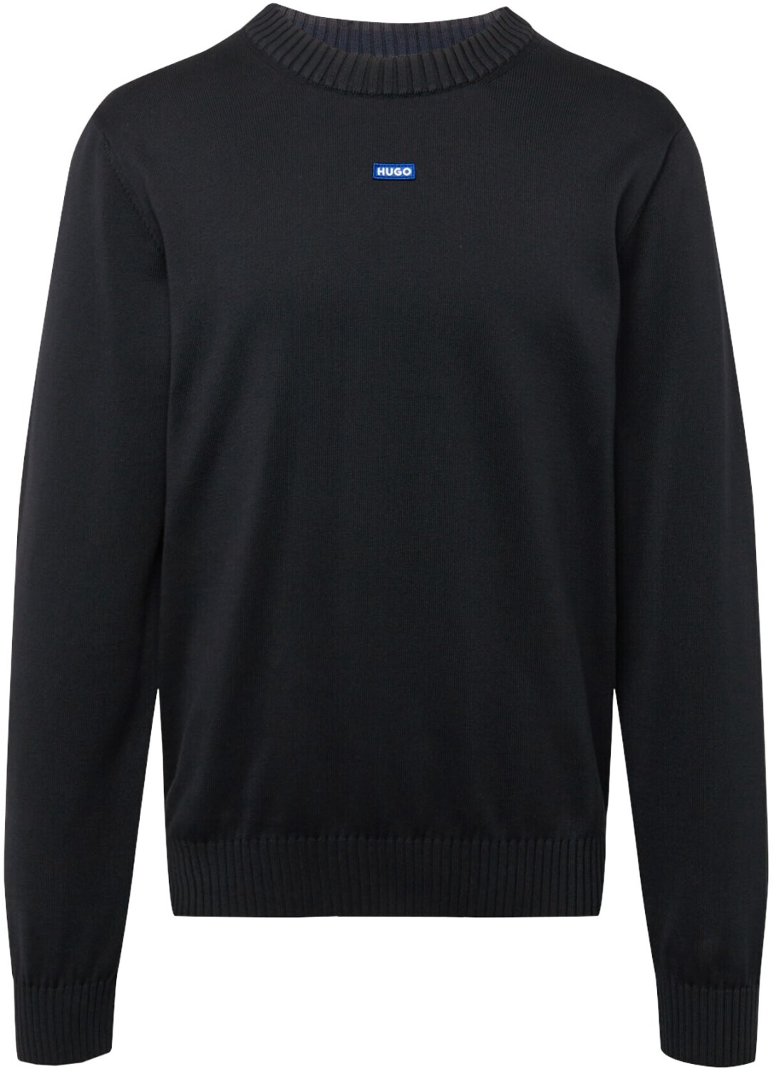 Hugo Boss Cotton knitted jumper with blue logo label (50514698) black