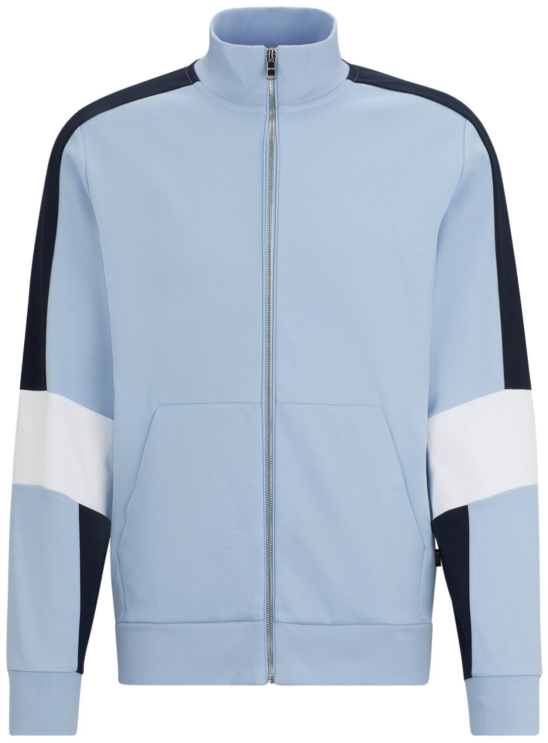 Hugo Boss Cotton blend sweat jacket in a colour block design (50512683) blue