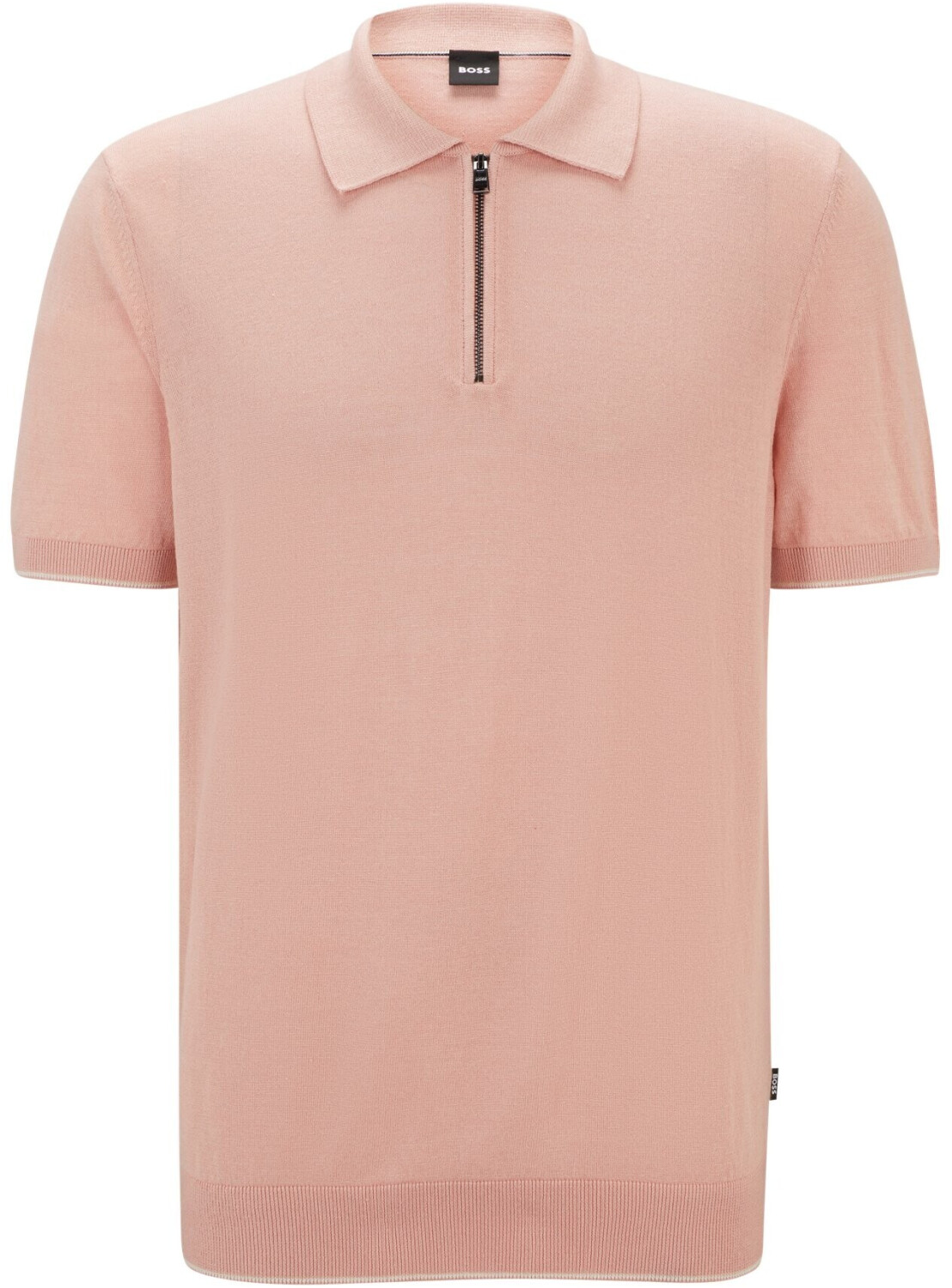 Buy Hugo Boss Linen blend polo jumper with zip at the collar 50511750 pink from 122.99 Today Best Deals on idealo