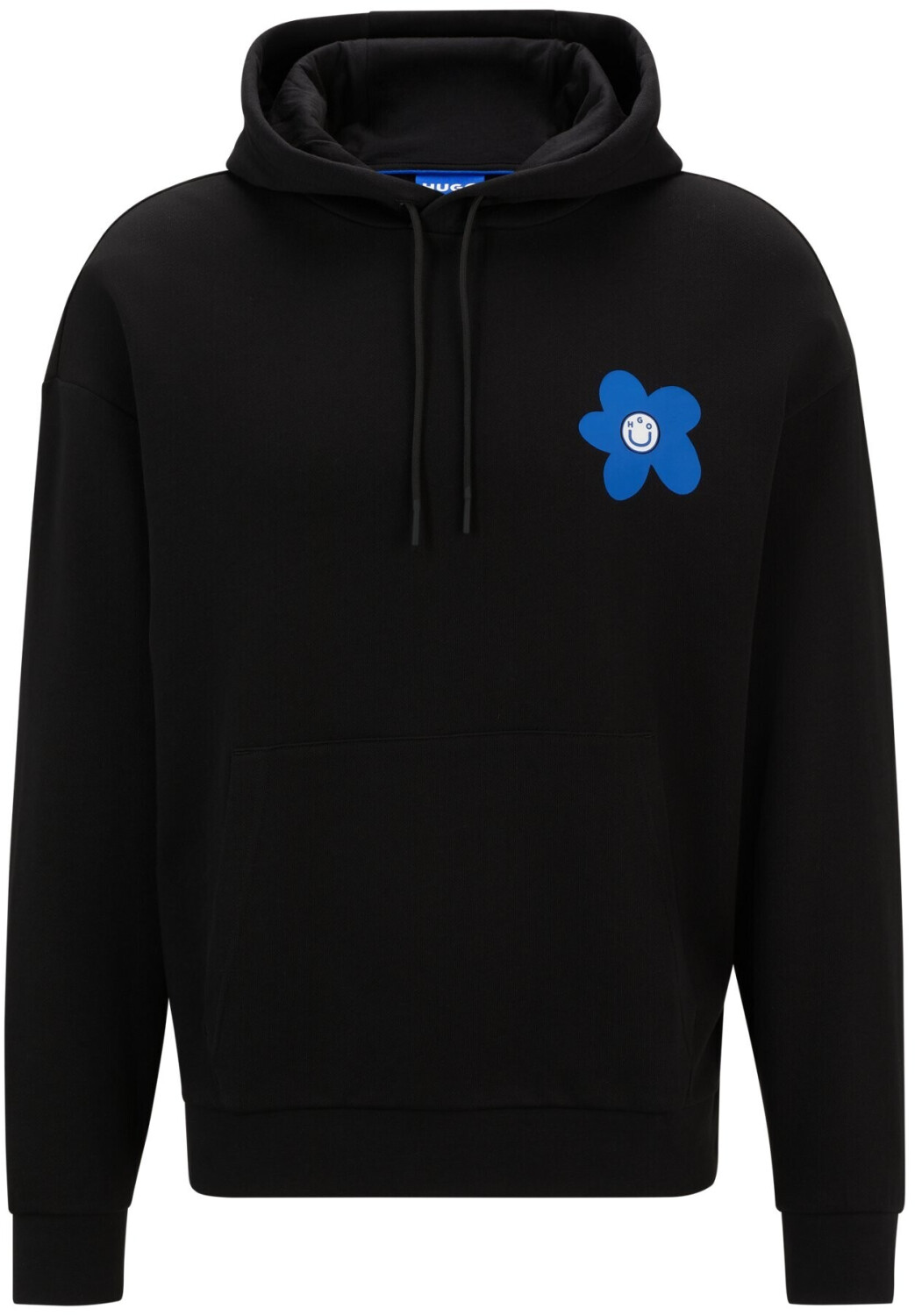 Hugo Boss Regular-fit cotton terry hoodie with floral artwork (50515648) black