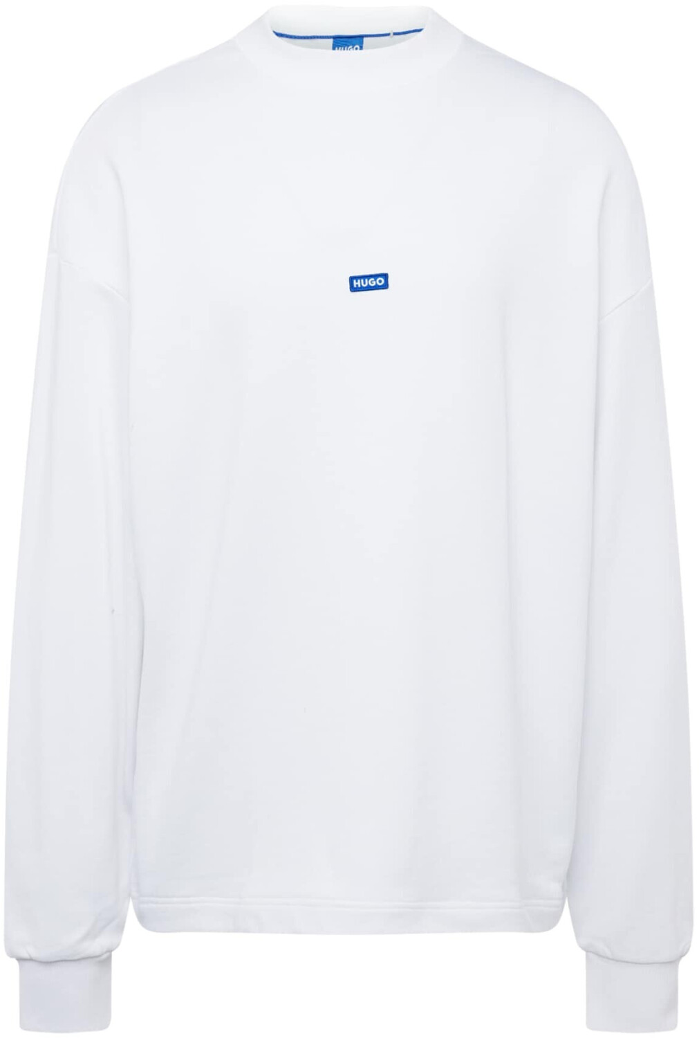 Hugo Boss Cotton terry sweatshirt with blue logo label (50522359) white