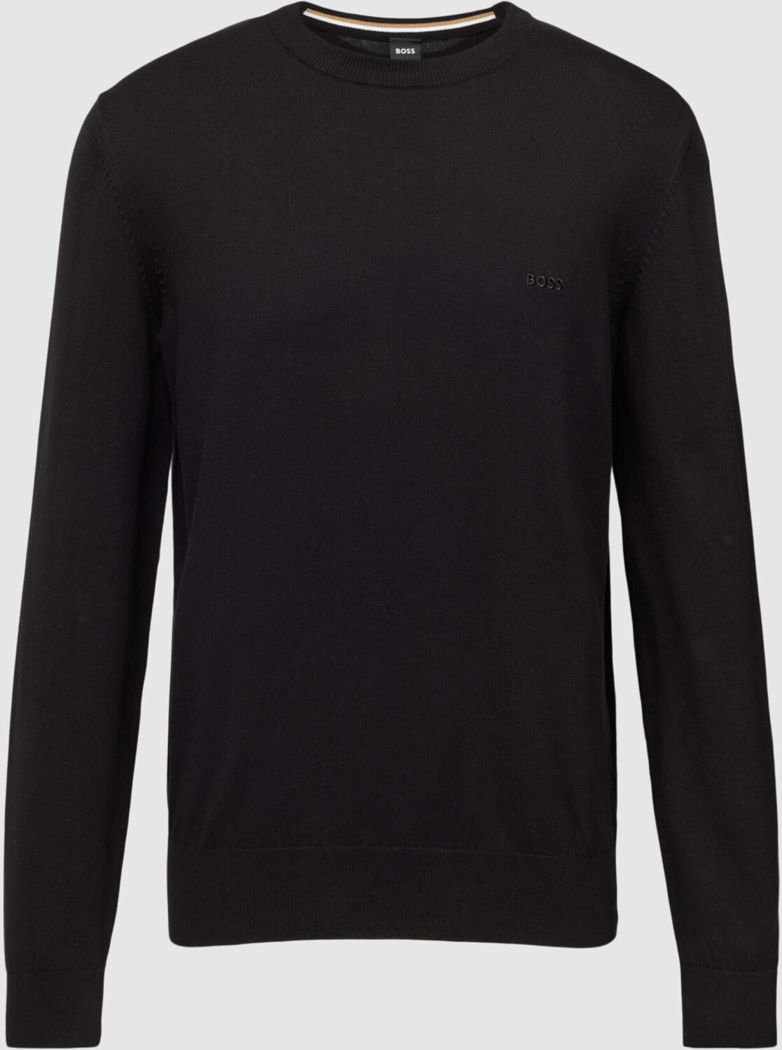 Hugo Boss Cotton jumper with round neckline and logo embroidery (50506023) black