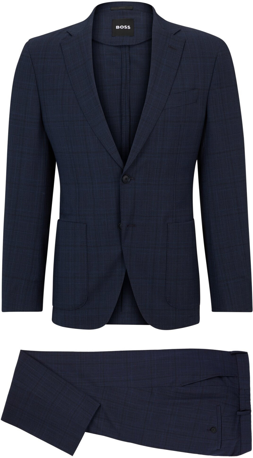 Hugo Boss Checked slim-fit suit made of virgin wool P-Huge-2Pcs-241 50509480 dark blue