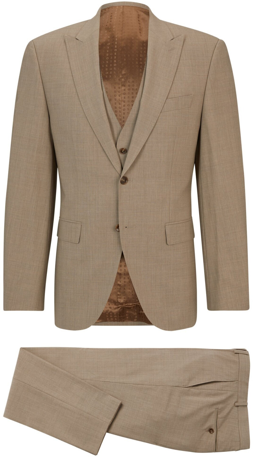 Hugo Boss Regular-fit suit made of wrinkle-free stretch wool H-Jeckson-3Pcs-241 50509549 beige